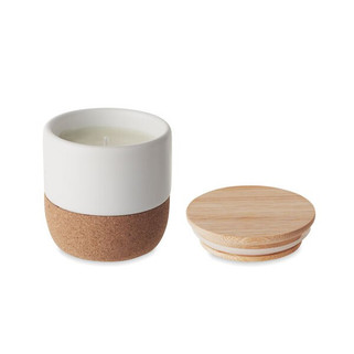 MENKAURE Fresh Linen Scented Plant Wax Candle with Bamboo Lid - GiftRetail MO2061