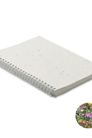 SEED RING Eco-Friendly A5 Notebook with Seed Paper Cover - GiftRetail MO2083