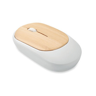 CURVY BAM Eco-Friendly Bamboo Wireless Mouse with Recycled ABS - GiftRetail MO2085