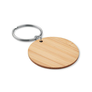 ROUNDBOO Eco-Friendly Round Bamboo Key Ring Accessory - GiftRetail MO6977