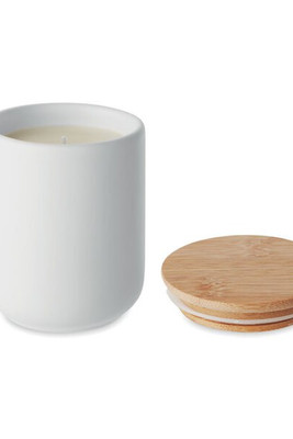 VEIKA Eco-Friendly Fresh Linen Candle in Bamboo Jar, 200g - GiftRetail MO6986