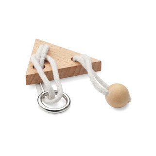 NERVE Eco-Friendly Beech Wood Triangle Brain Teaser - GiftRetail MO6989