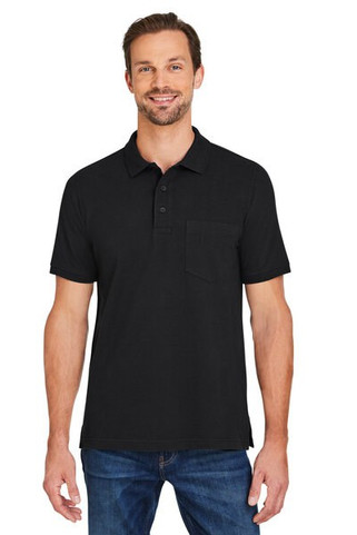 Harriton M205P - Mens Valiant Cotton Snag Protect Pocket Polo