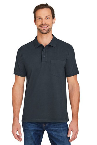 Harriton M205P - Mens Valiant Cotton Snag Protect Pocket Polo