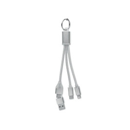 GiftRetail MO2141 - BLUE Versatile 4-in-1 Key Ring Charging Cable Type C