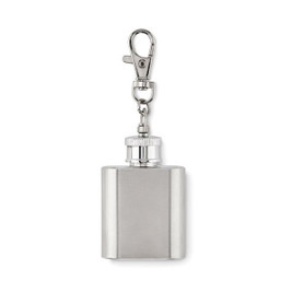 GiftRetail MO2152 - HIPPY Compact Stainless Steel Hipflask Keychain