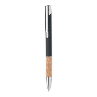 VERIA Elegant Aluminium Pen with Cork Grip and Blue Ink - GiftRetail MO2158