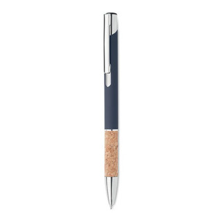 VERIA Elegant Aluminium Pen with Cork Grip and Blue Ink - GiftRetail MO2158