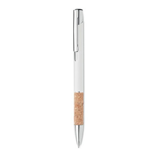 VERIA Elegant Aluminium Pen with Cork Grip and Blue Ink - GiftRetail MO2158