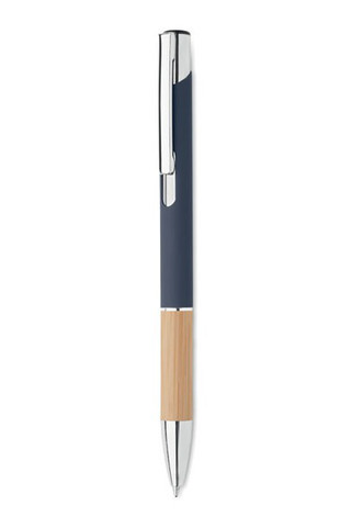 SPARTA Elegant Aluminium Pen with Bamboo Grip and Blue Ink - GiftRetail MO2159