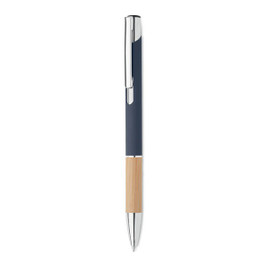 GiftRetail MO2159 - SPARTA Elegant Aluminium Pen with Bamboo Grip and Blue Ink