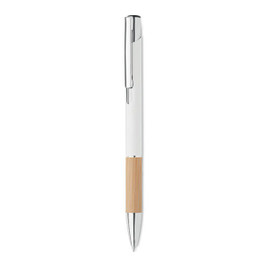 GiftRetail MO2159 - SPARTA Elegant Aluminium Pen with Bamboo Grip and Blue Ink