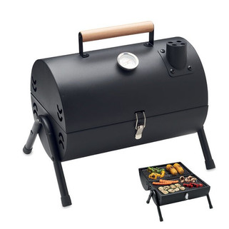 CHIMEY Portable Iron Barrel BBQ with Chimney and Gauge - GiftRetail MO2160