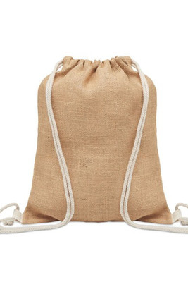 FUKURO Eco-Friendly Jute Drawstring Bag with Cotton Cord - GiftRetail MO2190