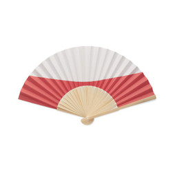 GiftRetail MO2244 - FUNFAN Bamboo Hand Fan with Decorative Flag Design