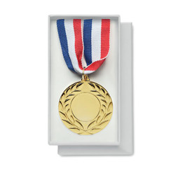 GiftRetail MO2260 - WINNER Iron Medal with Blue, White, Red Polyester Strap
