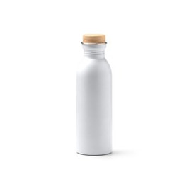 Stamina BI1224 - LEVU Recycled 304 stainless steel bottle in a matt finish with bamboo cap