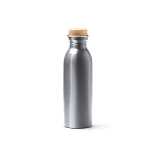 LEVU Recycled 304 stainless steel bottle in a matt finish with bamboo cap - EgotierPro BI1224