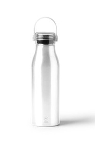 FENTAL Recycled aluminium bottle with transparent cap and matching silicone handle - EgotierPro BI1365