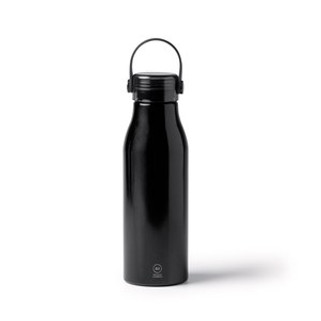 FENTAL Recycled aluminium bottle with transparent cap and matching silicone handle - EgotierPro BI1365