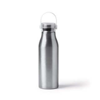 FENTAL Recycled aluminium bottle with transparent cap and matching silicone handle - EgotierPro BI1365