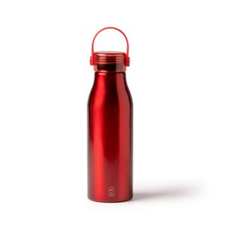 FENTAL Recycled aluminium bottle with transparent cap and matching silicone handle - EgotierPro BI1365