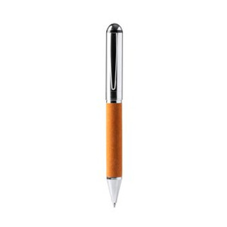 ROMIL Twist ball pen with main structure in metal and recycled leather - EgotierPro BL1320
