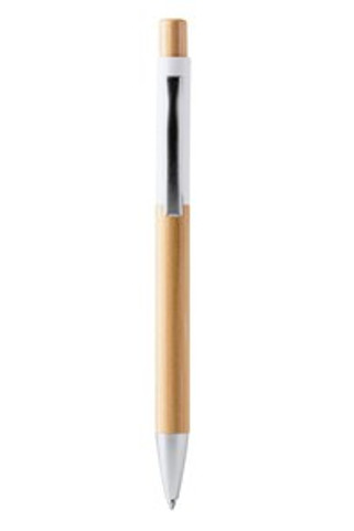 OSIRIS Ball pen with structure and push button in bamboo - EgotierPro BL1332
