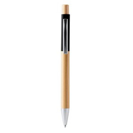 OSIRIS Ball pen with structure and push button in bamboo - EgotierPro BL1332