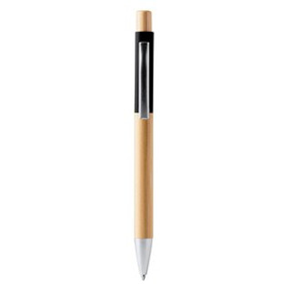 OSIRIS Ball pen with structure and push button in bamboo - EgotierPro BL1332
