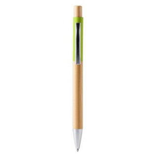 OSIRIS Ball pen with structure and push button in bamboo - EgotierPro BL1332
