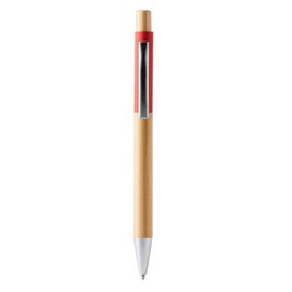 OSIRIS Ball pen with structure and push button in bamboo - EgotierPro BL1332
