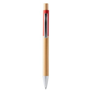 OSIRIS Ball pen with structure and push button in bamboo - EgotierPro BL1332