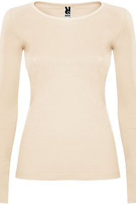 Roly CA1218 - Elegant Cotton Long-Sleeve Women's Tee with Trimmed Neck