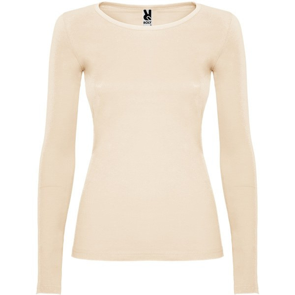 Roly CA1218 - Elegant Cotton Long-Sleeve Women's Tee with Trimmed Neck