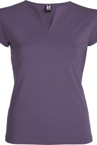 Roly CA6532 - BELICE Fitted t-shirt with crew neck and v-opening on front