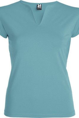 Roly CA6532 - BELICE Fitted t-shirt with crew neck and v-opening on front