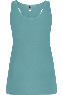 Roly CA6535 - BRENDA Slim-fit tank top with ribbed armholes and loose and rolled ribbed collar