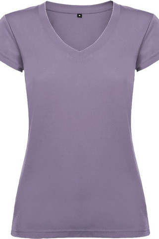 Roly CA6646 - Womens Slim-Fit V-Neck Cotton Tee with Ribbed Finish