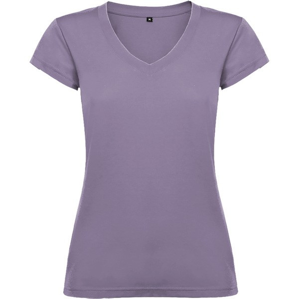 Roly CA6646 - Women's Slim-Fit V-Neck Cotton Tee with Ribbed Finish
