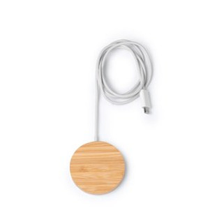 MATRIX Wireless charger with main structure in bamboo and magnetic function - EgotierPro CR1287