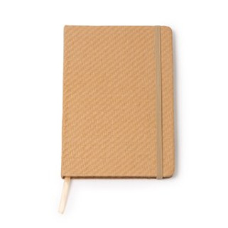 BOLGER A5 notepad with hard covers in natural straw - EgotierPro NB1343