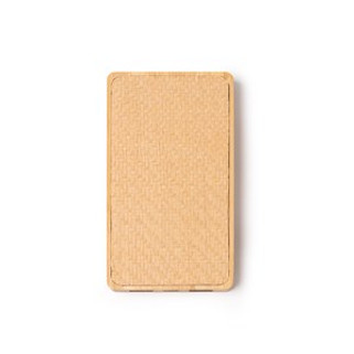 AKROL Powerbank met hoofdstructuur van bamboe en basis van natuurlijke vezels - EgotierPro PB1318