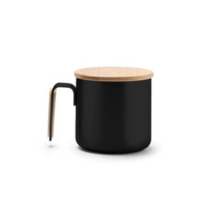 RIMOR Recycled 304 stainless steel mug with bamboo detail in the handle - EgotierPro TZ1264