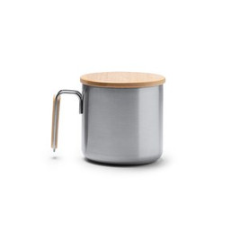 RIMOR Recycled 304 stainless steel mug with bamboo detail in the handle - EgotierPro TZ1264