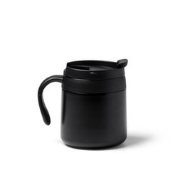 VAKE Double-walled recycled 304 stainles steel mug with screw lid and handle - EgotierPro TZ1358