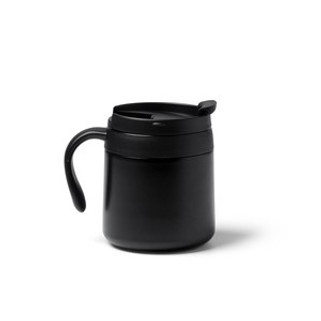 VAKE Double-walled recycled 304 stainles steel mug with screw lid and handle - EgotierPro TZ1358