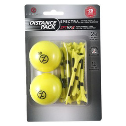ZERO FRICTION GB2GT18 - Distance Pack w/ 2 Spectra Golf Balls & 18 Tees