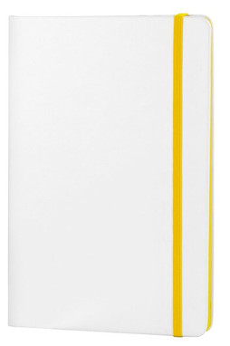 Goya 37088 - White PU Cover Notebook with Elastic Closure COLORE