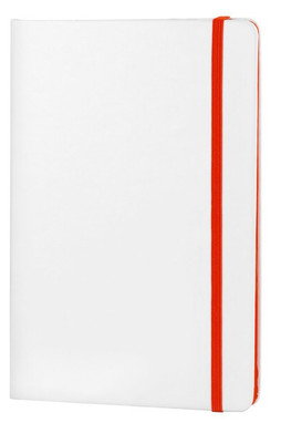 Goya 37088 - Notizbuch mit weißem PU-Cover und Farbgummiband COLORE
